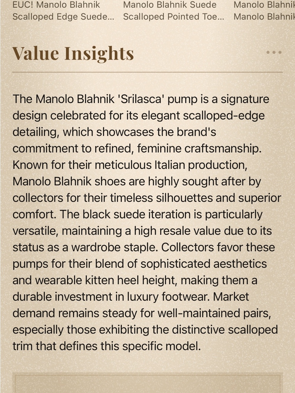 Manolo Blahnik Black Scalloped Pointed Kitten Heels - Picture 6 of 7